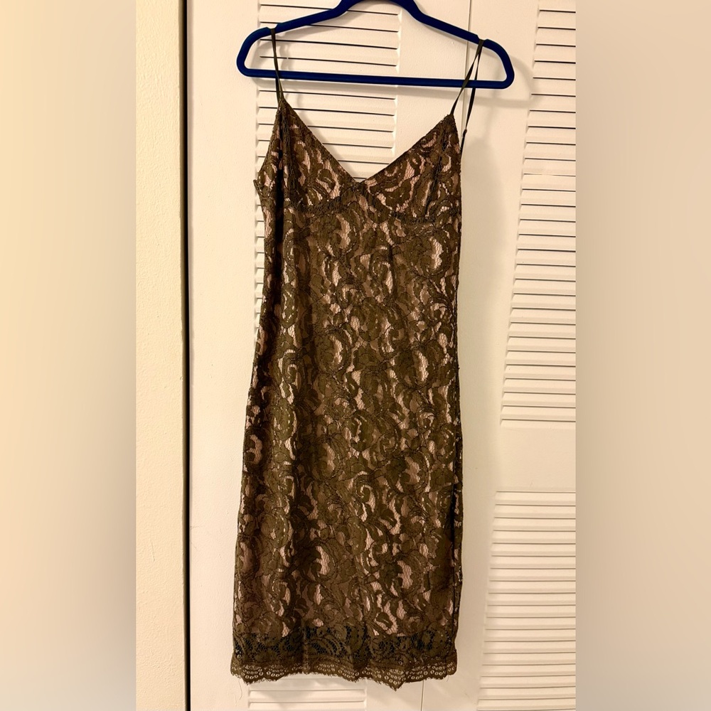 The Hanger Olive Lace Dress